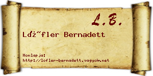 Löfler Bernadett névjegykártya