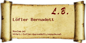 Löfler Bernadett névjegykártya